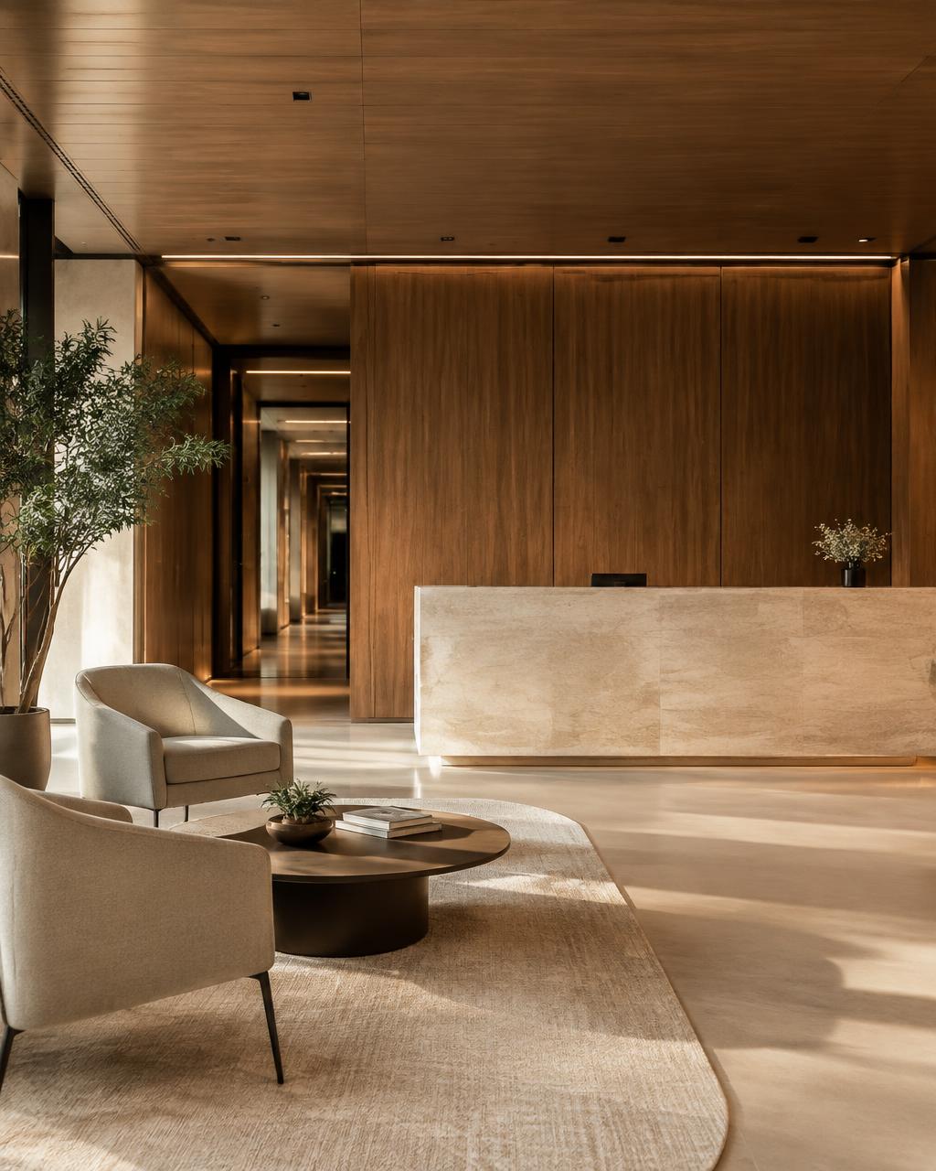 Max Advance Consultant head office reception in warm tones